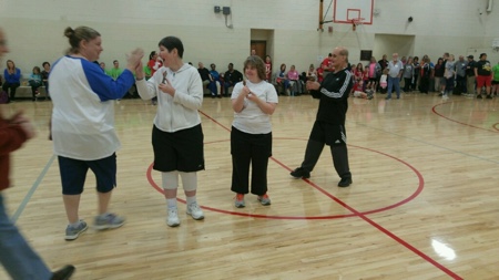 Van Hook residents playing basketball