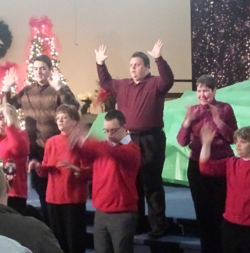 Van Hook residents at church